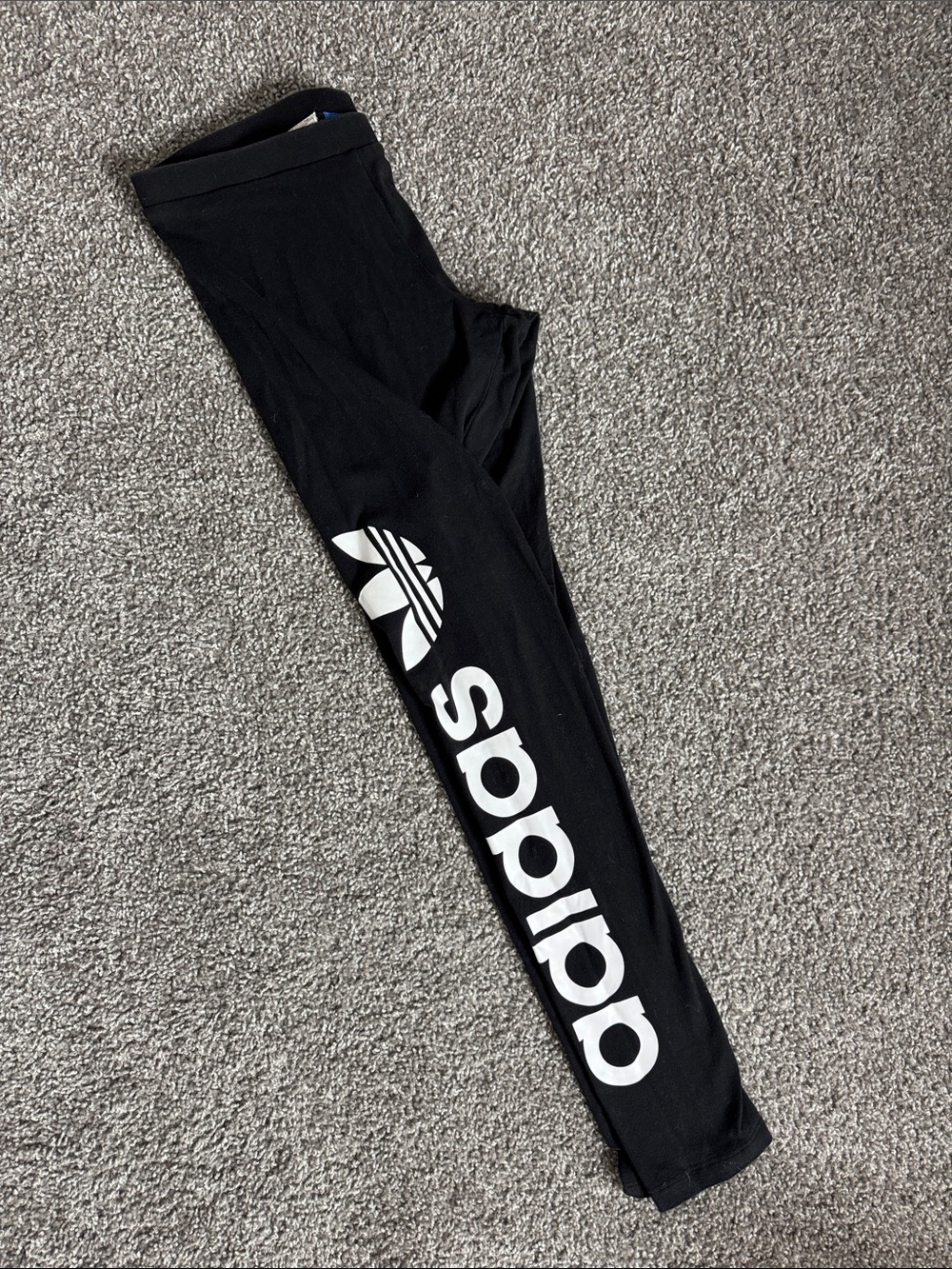 adidas Black Leggings with White Trefoil Logo